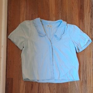 Madewell Denim Peter Pan Collar Shirt Small